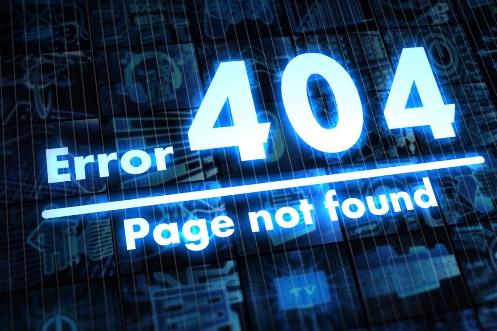 erro 404 página não encontrada