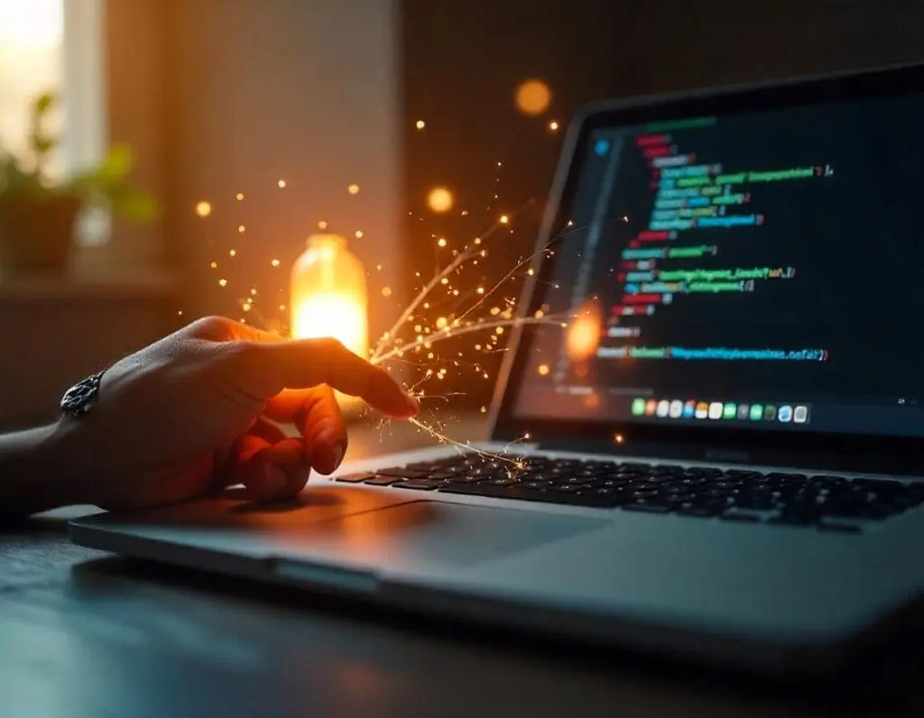 Pessoa descobrindo se o site foi desenvolvido em WordPress. Foto: Freepik IA.