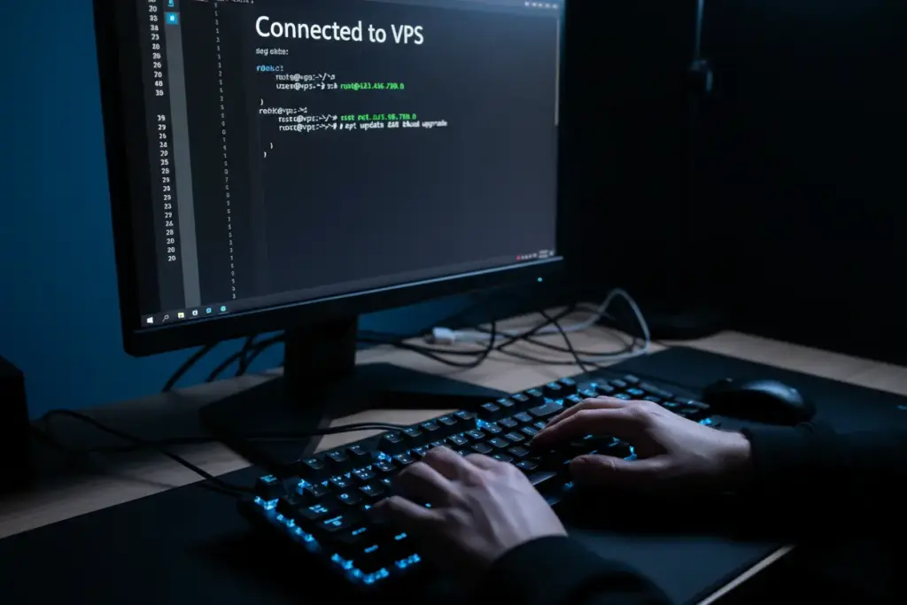 Guia prático de acesso e comandos básicos via SSH na VPS.