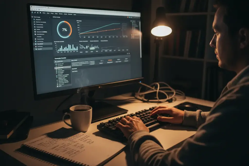 Interface do cPanel mostrando o uso de recursos de hospedagem