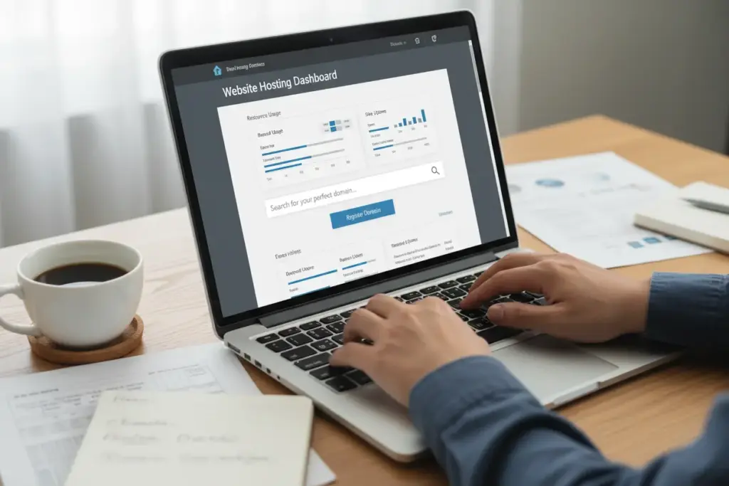 Processo de registro de domínio e hospedagem web