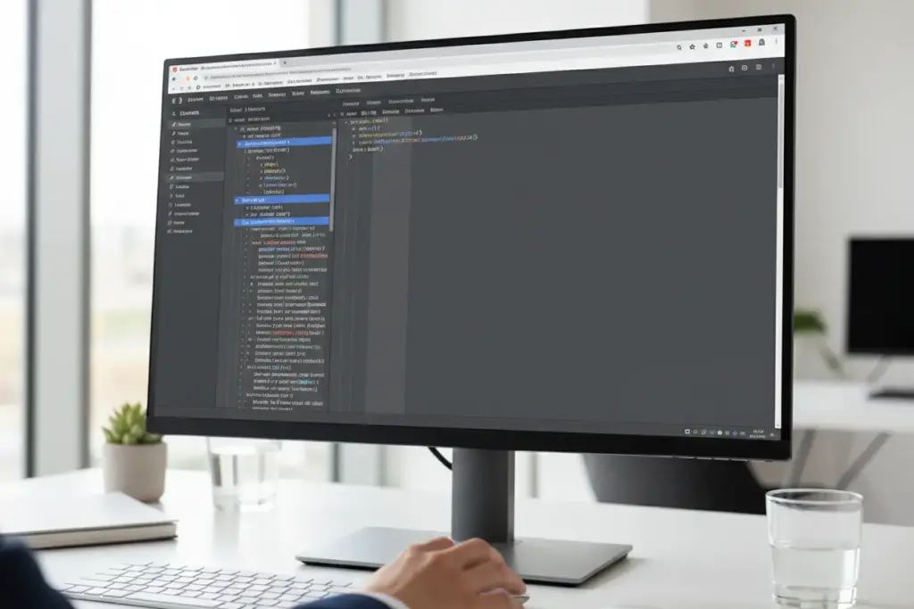 Interface do Chrome DevTools inspecionando código