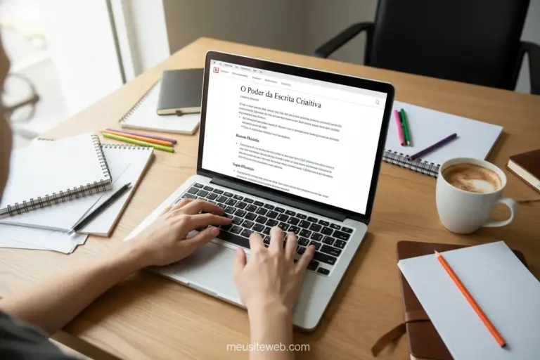 Home 1 Pessoa digitando em laptop para escrever post de blog