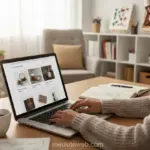 Mulher sorrindo criando loja virtual gratuita