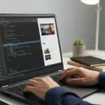 maos digitando codigo html