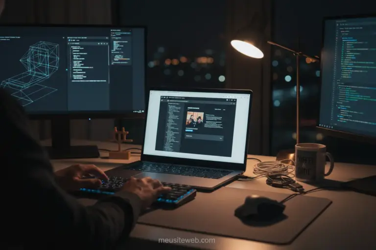 Desenvolvedor implementando modo dark e light em HTML