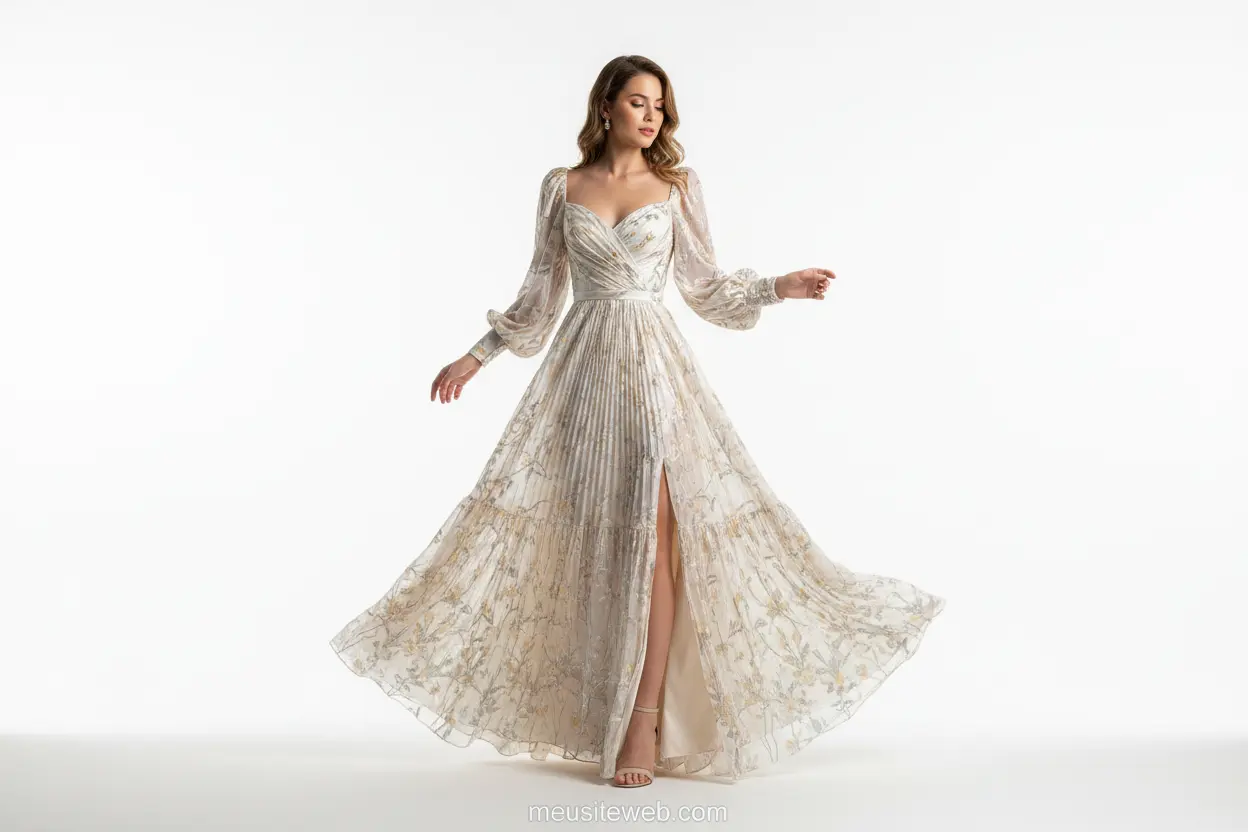 Poses e Ângulos para Fotos de Roupa Modelo com vestido para loja virtual