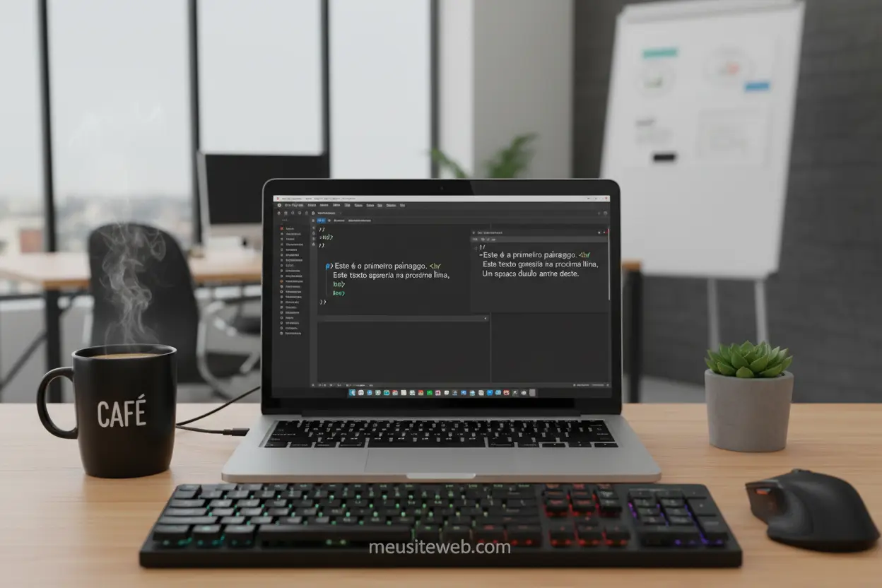 como quebrar linha no html com a tag br