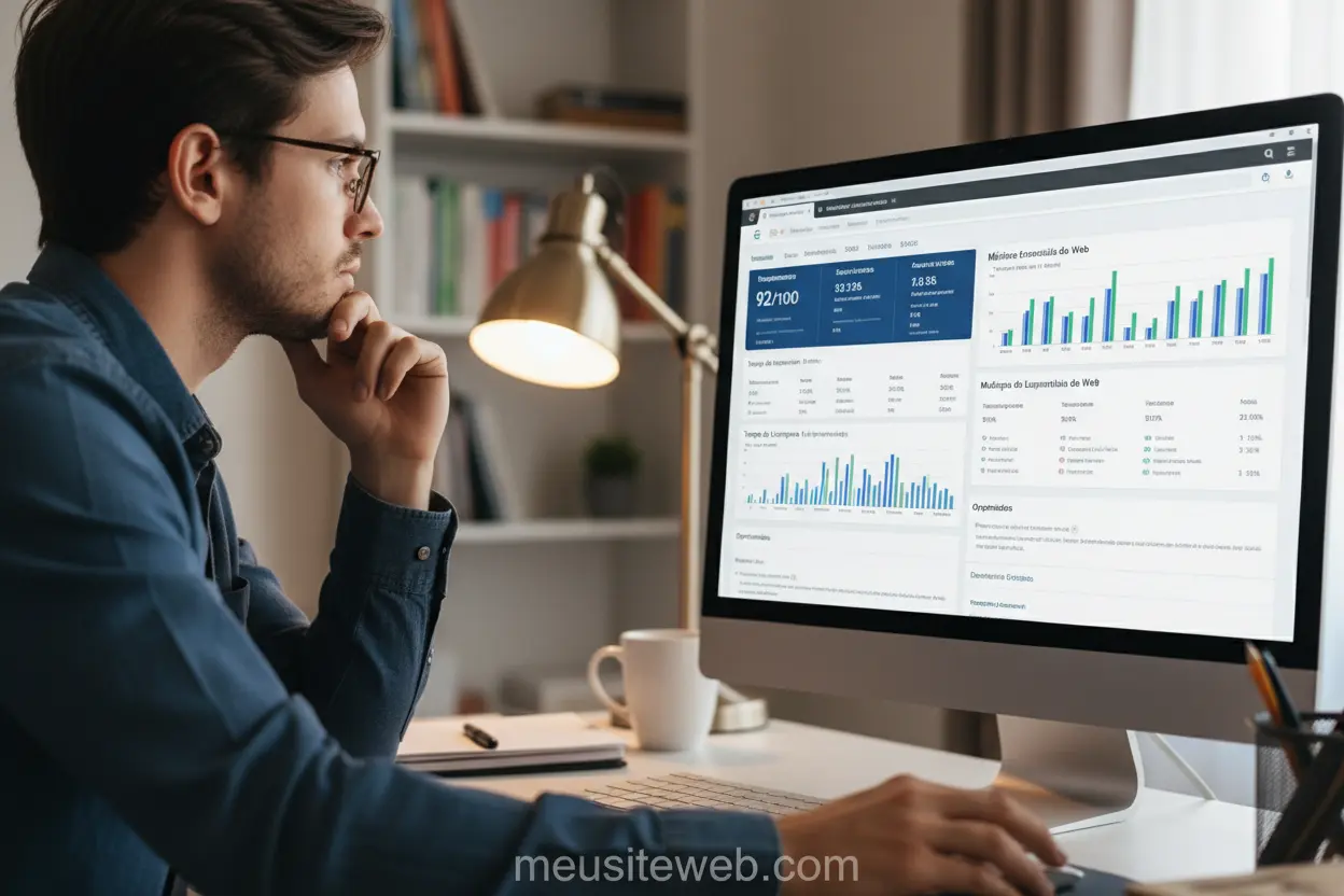 Relatório de velocidade de site no monitor