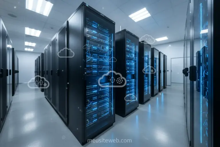 Servidor moderno em data center com CloudLinux