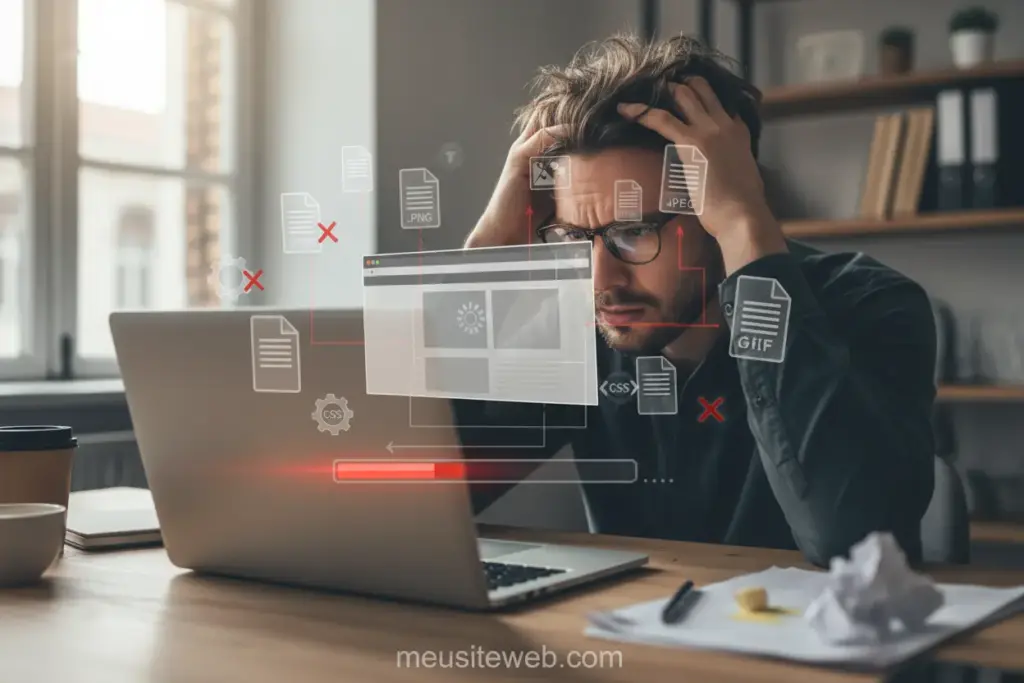 Desenvolvedor frustrado com site lento