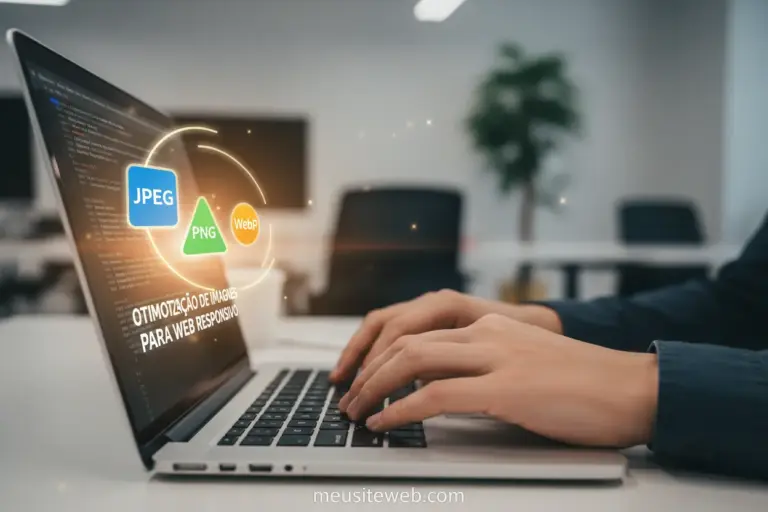 Desenvolvedor trabalhando na otimização de imagens para site responsivo