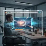 Navegador web com imagem carregando rapidamente, simbolizando otimização de imagens.